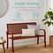 Best Choice Products Indoor Outdoor Steel Garden Bench w/ Geometric Backrest, Foot Levelers